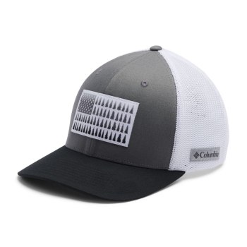 Columbia Mesh Tree Flag Ball, Gorras Titanium Blancos Negros Para Hombre | 948732-KGQ